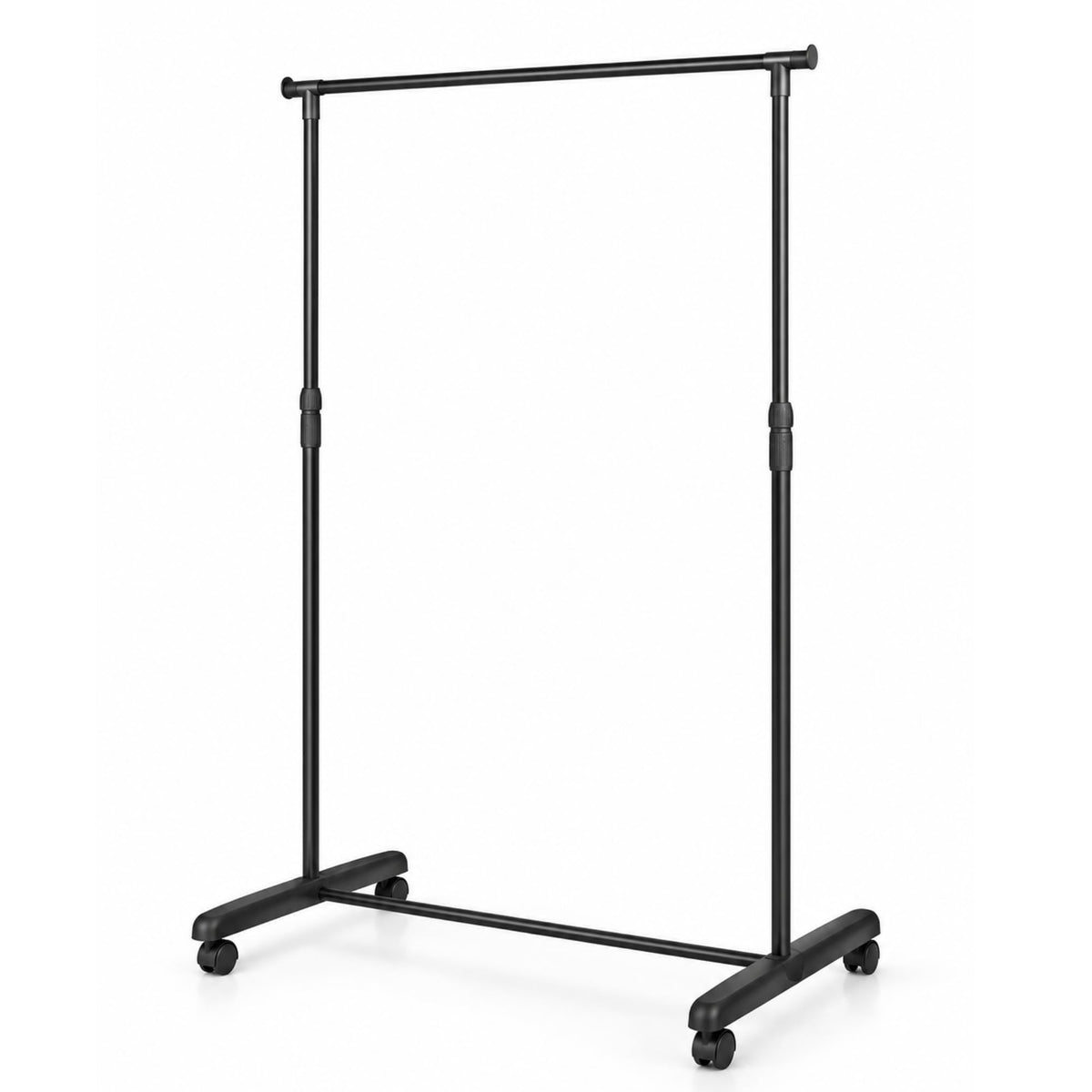 Marcolo Easy black garment rack with wheels