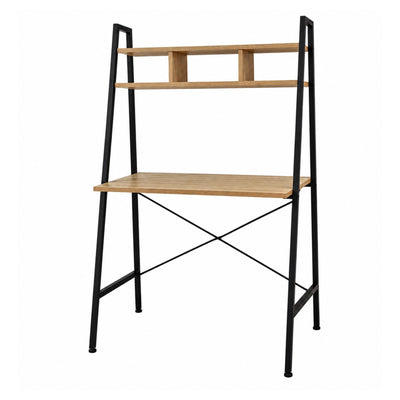 Casa Ladder Study Desk with Shelves, 84×47×141 cm, Wood Look & Black