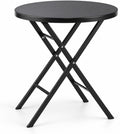 Garda Round Folding Glass Table, Ø60 cm, Black