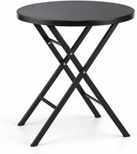 Marcolo Garda round folding glass table, 60 cm, black