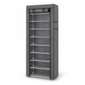 Easy 9-Tier Covered Shoe Rack, 60×30×158 cm, Grey