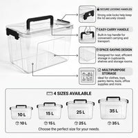 25L Super Clear PET storage box with locking lid - storage ideas
