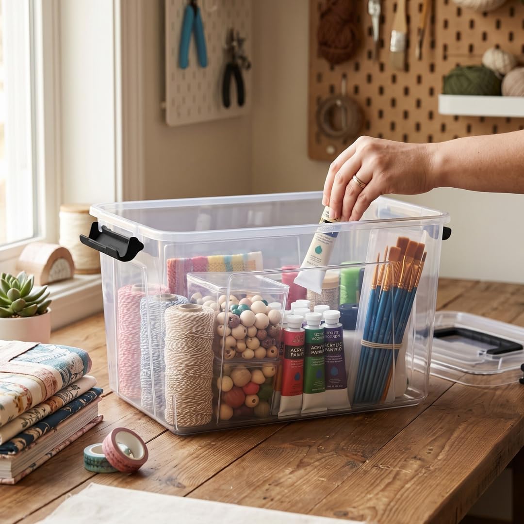 10L Super Clear PET storage box with locking lid - storage ideas