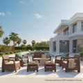 6-Seater Outdoor Sofa Set – Weather-Resistant Plastic with Seat Cushions