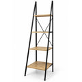 Flexi 4-Tier Ladder Shelf, Wood-Look Shelves & Black Metal Frame