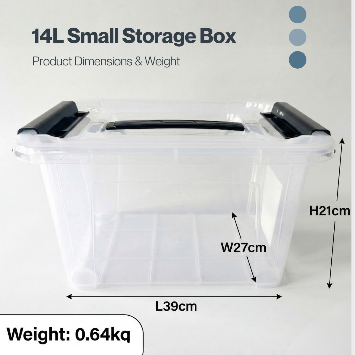 14L Storage Box with Lid & Handle – Compact Portable Organizer (39×27×21 cm)