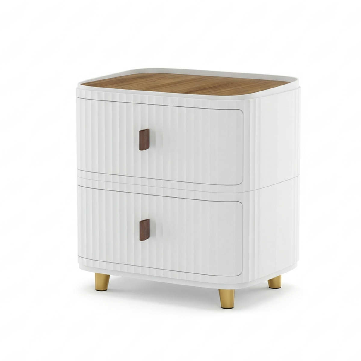 Modern 2-Layer Storage Cabinet with Wooden Top – Minimal Space-Saving Organizer