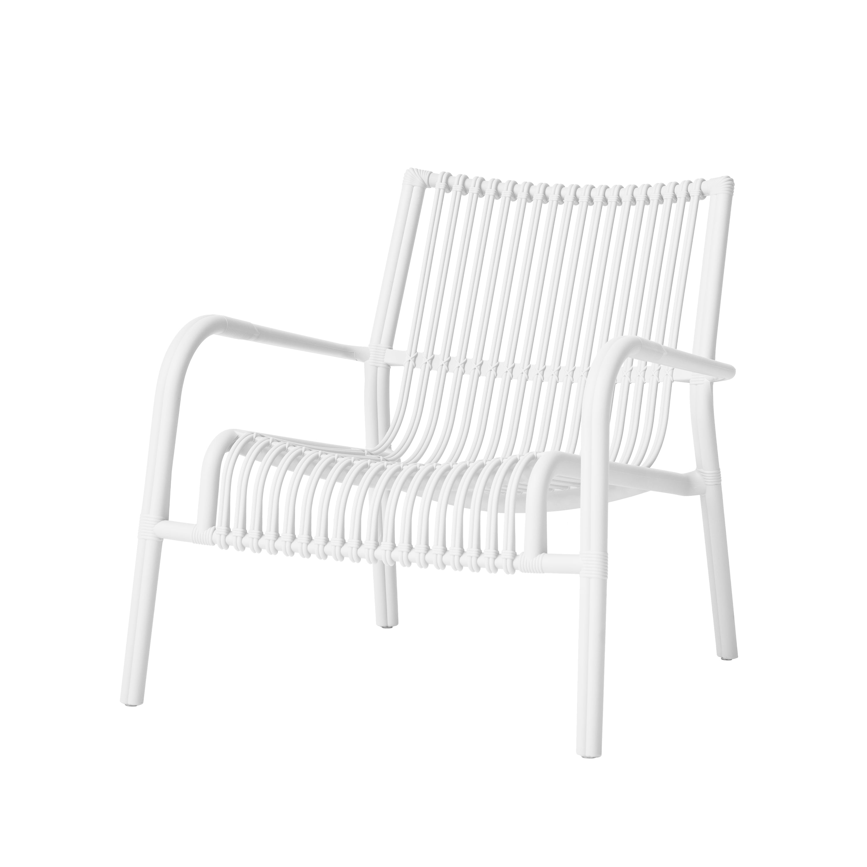 Linea Bistro Set – Modern Fiberglass-Reinforced Outdoor Seating with Coffee Table (White)