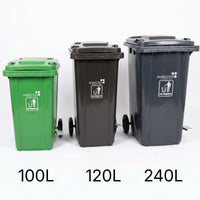 120L side-pedal waste bin with wheels - size comparison with the 100L and 240L bins