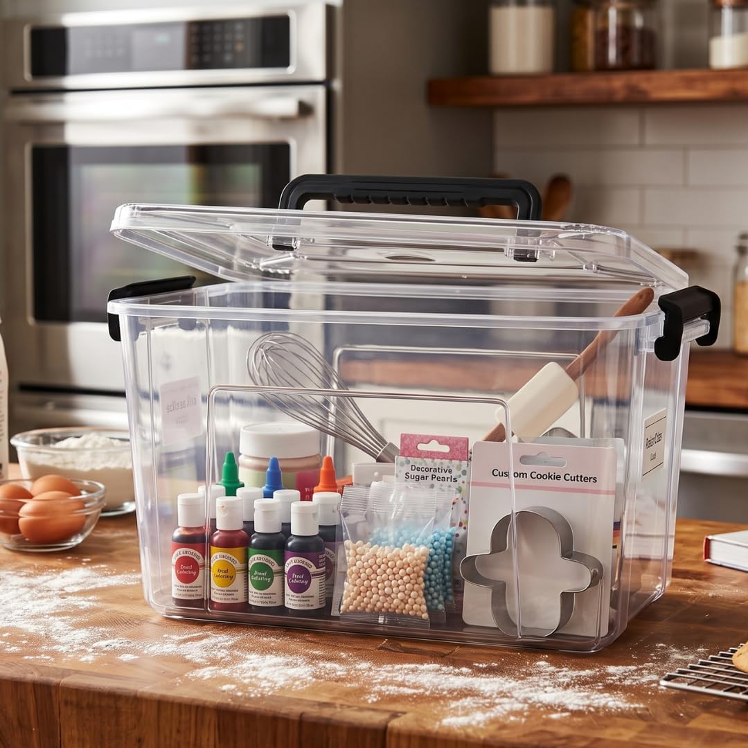 15L Super Clear PET storage box with locking lid - dimensions