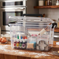 15L Super Clear PET storage box with locking lid - dimensions