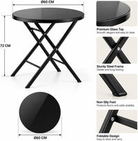 Garda folding glass table dimensions