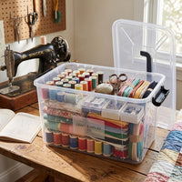 25L Super Clear PET storage box with locking lid - dimensions