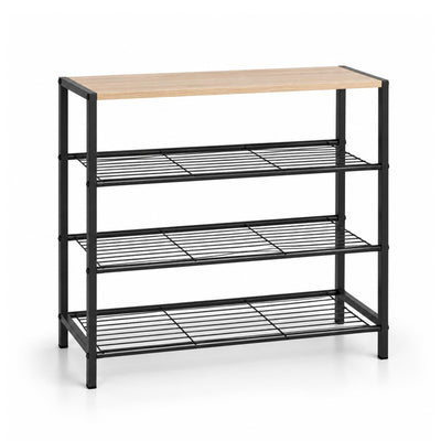 Urban Shoe Rack with Wooden Top