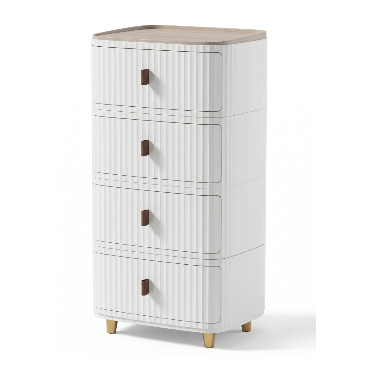 Modern 4-Layer Storage Cabinet with Wooden Top – Sleek Space-Saving Organizer
