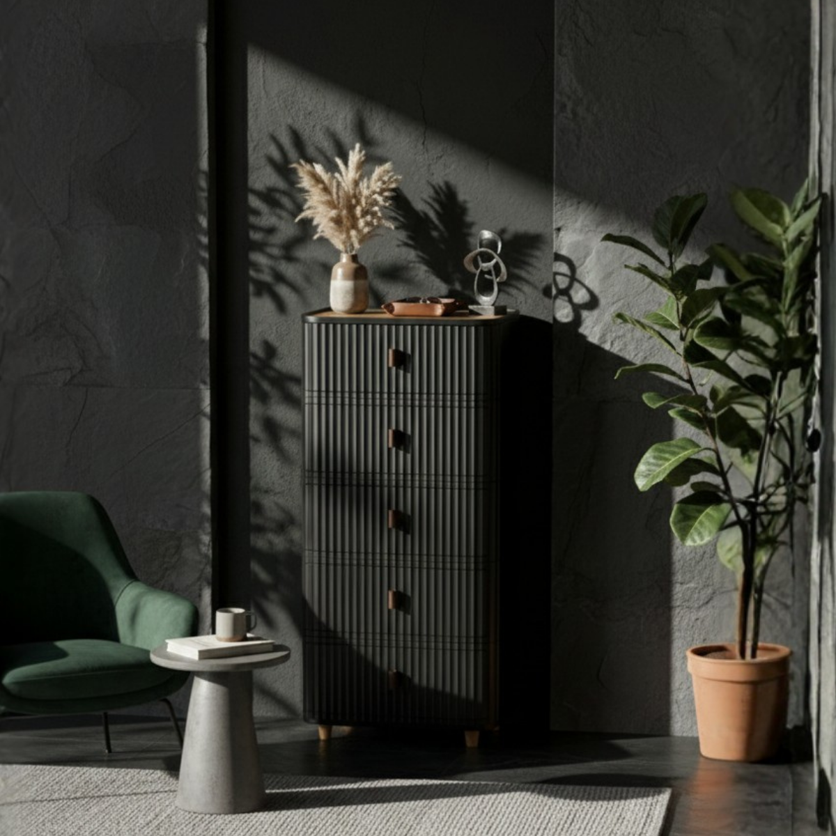 Modern 5-Layer Storage Cabinet with Wooden Top – Sleek Space-Saving Organizer