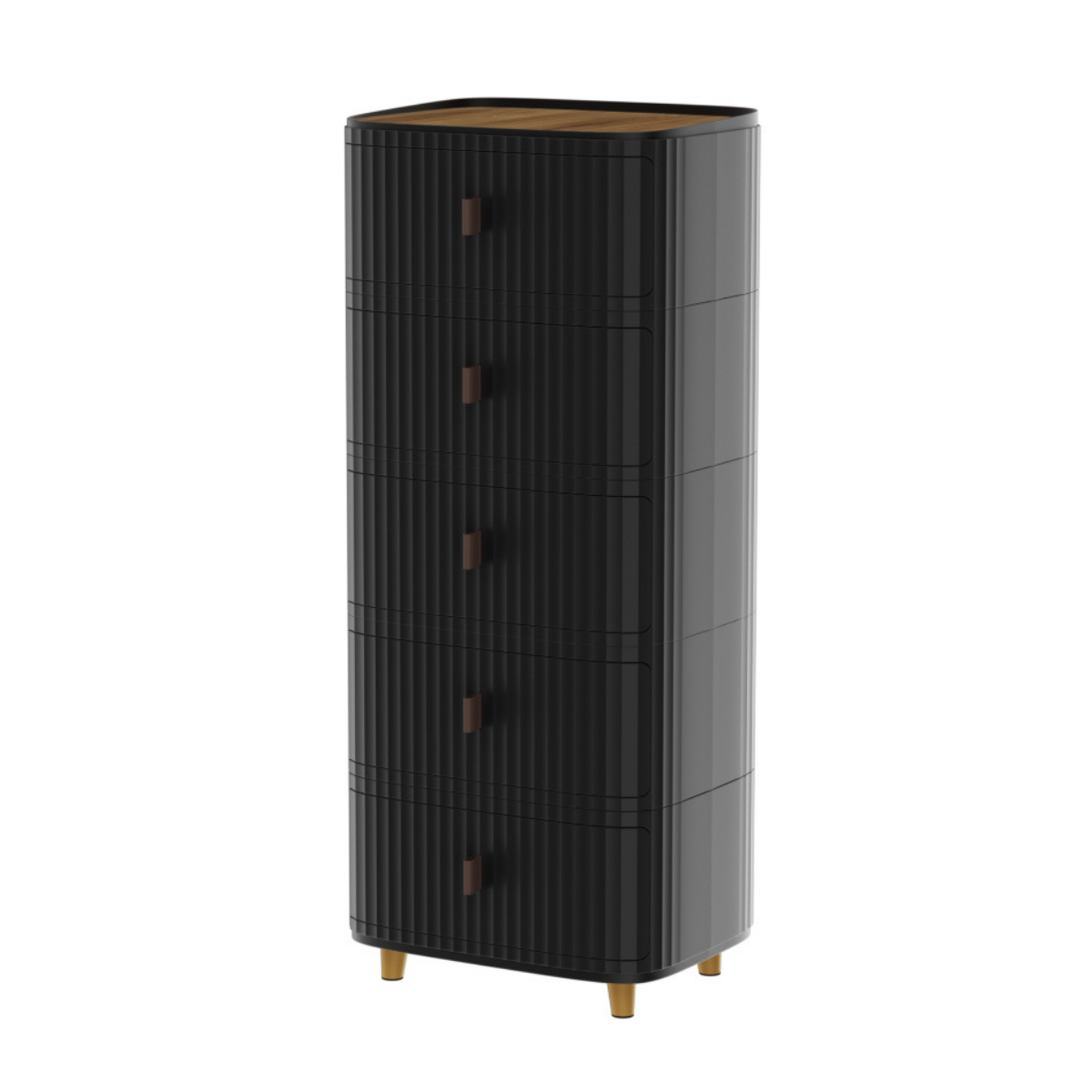 Modern 5-Layer Storage Cabinet with Wooden Top – Sleek Space-Saving Organizer