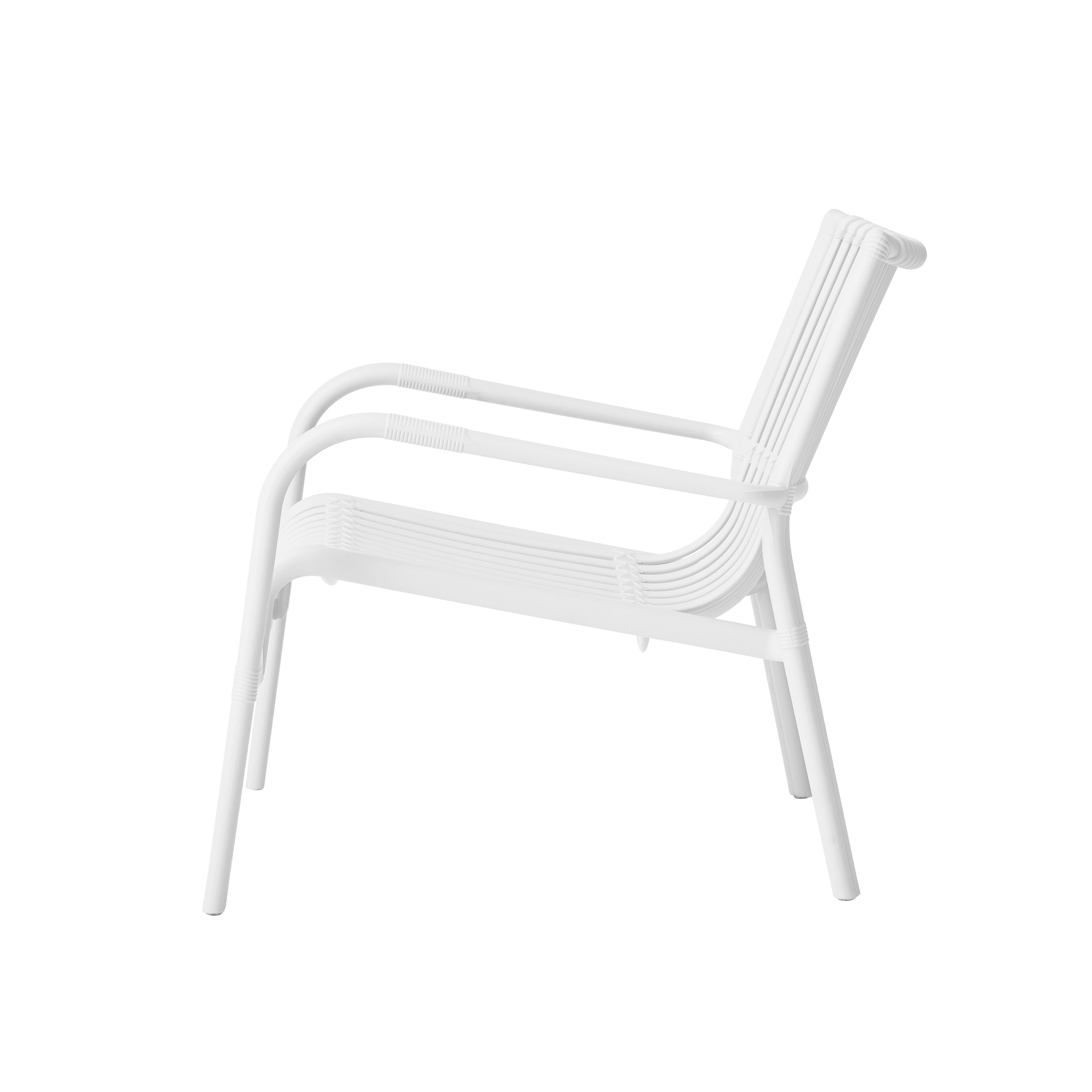 Linea Bistro Set – Modern Fiberglass-Reinforced Outdoor Seating with Coffee Table (White)