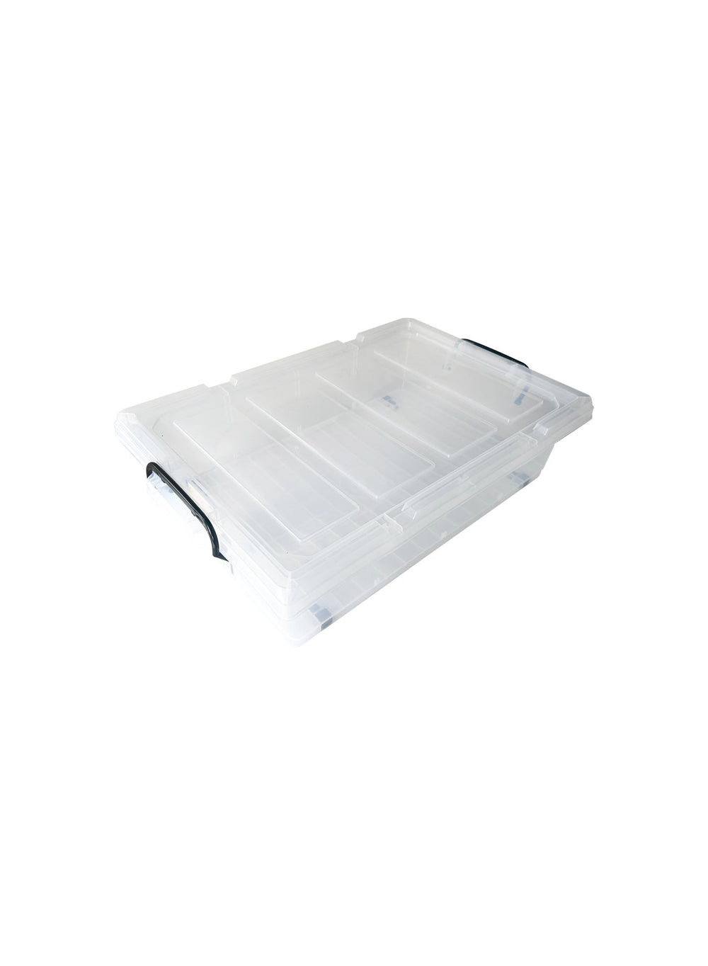 25L Underbed Storage Box with Dividers and Lid, Clear