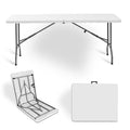 180x74CM Centerfold Folding Table with Steel Legs