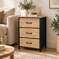 Nova 3-drawer dresser with a plant beside a sofa
