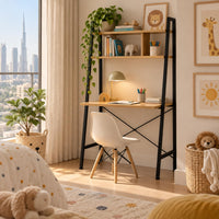 Casa study desk with shelves in a bedroom