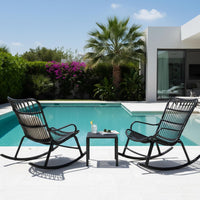Serena outdoor rocking chair set, Black