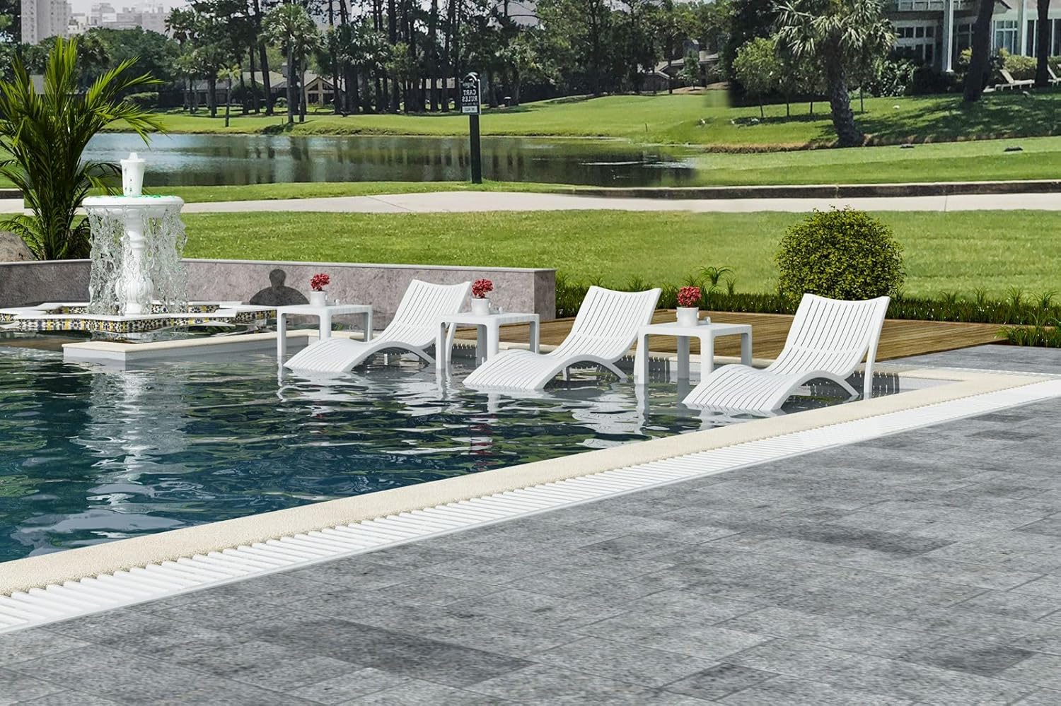 Modern Outdoor Sun Lounger – Fiberglass Reinforced, Lightweight, UV-Resistant & Durable
