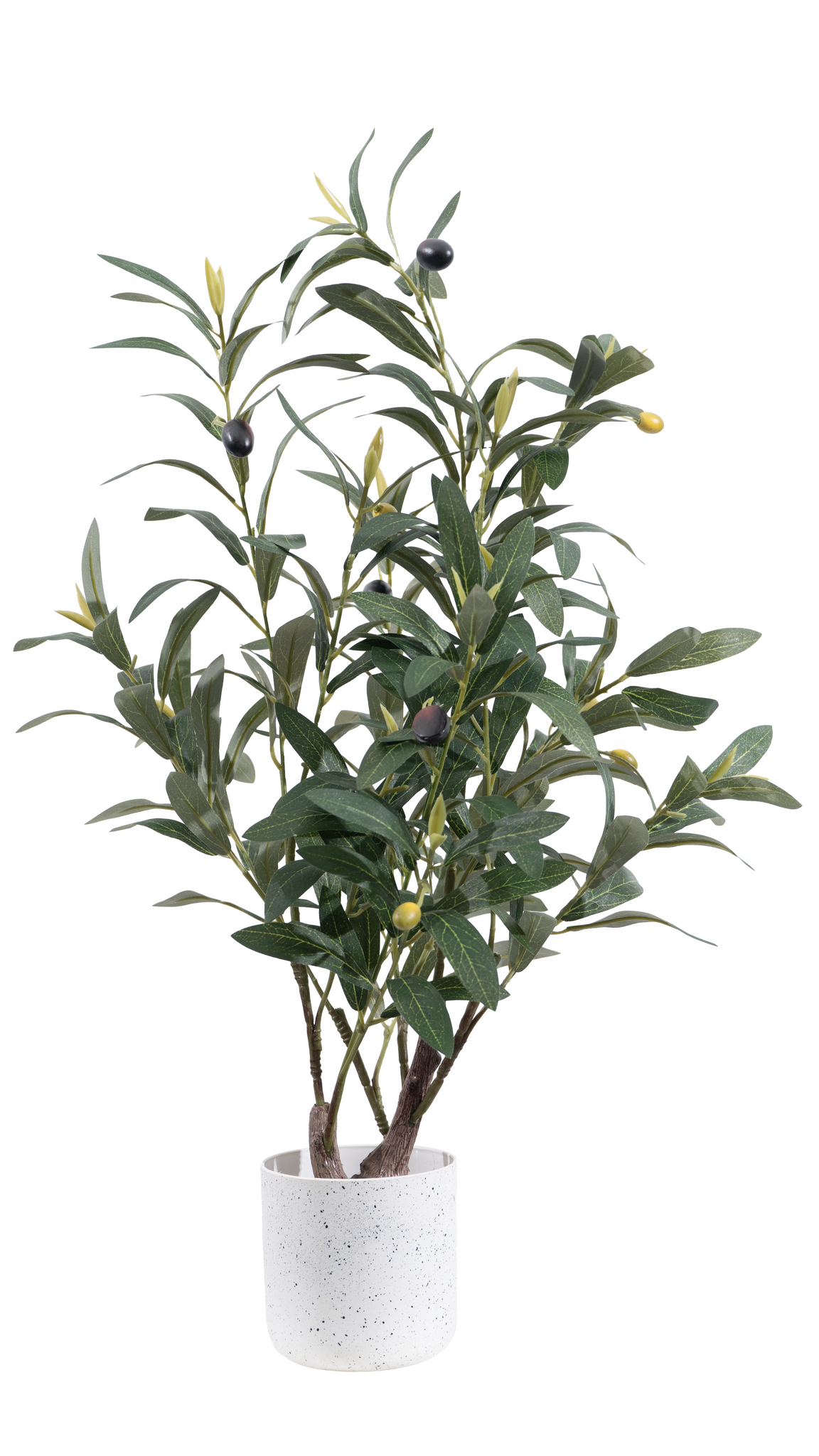Marcolo compact 60cm artificial olive tree in a white pot.