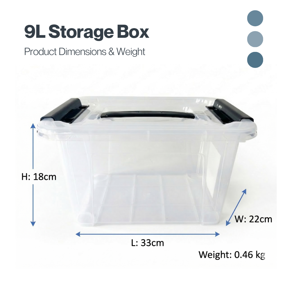 9L Storage Box with Lid & Handle – Compact Portable Organizer (33×22×18 cm)