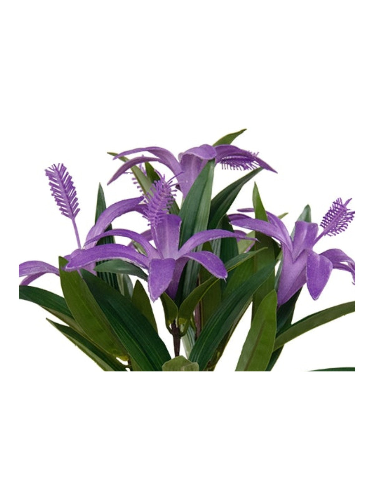 Artificial lily plant purple close-up