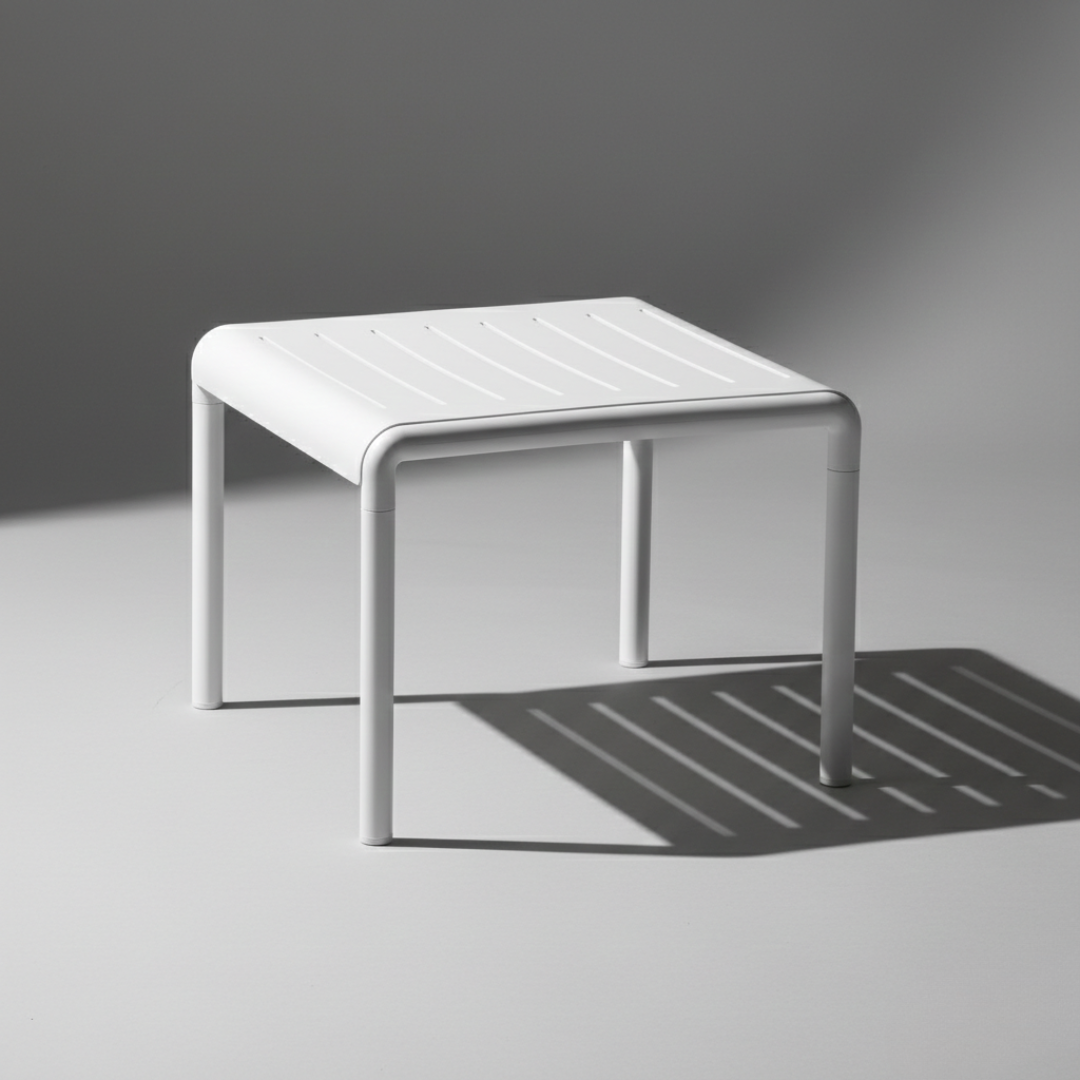 2-Seater Outdoor Bistro Set – White Plastic Chairs with Coffee Table, Weather-Resistant Patio & Balcony Furniture, UV-Resistant Recyclable Material