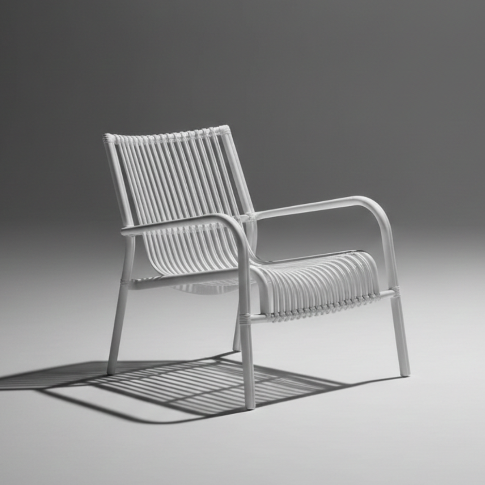 2-Seater Outdoor Bistro Set – White Plastic Chairs with Coffee Table, Weather-Resistant Patio & Balcony Furniture, UV-Resistant Recyclable Material