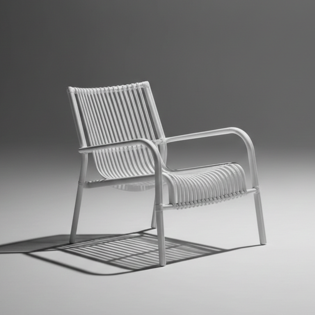 2-Seater Outdoor Bistro Set – White Plastic Chairs with Coffee Table, Weather-Resistant Patio & Balcony Furniture, UV-Resistant Recyclable Material