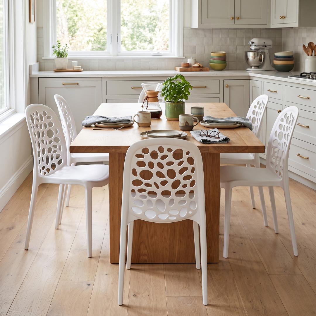 Pisa Dining Chair – Modern Perforated Back Indoor & Outdoor Chair
