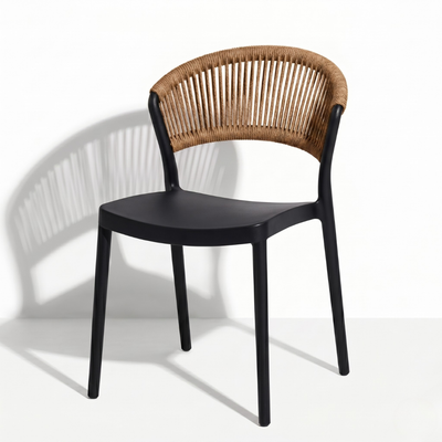 Siena Armless Chair with Rope-Style Back