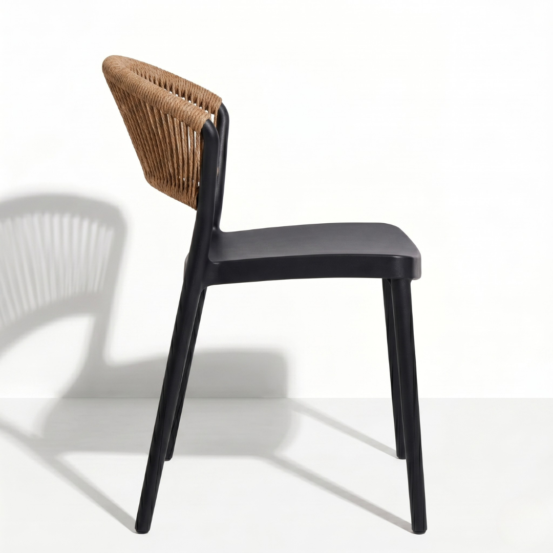 Siena Armless Chair – Modern Rope-Style Back Indoor & Outdoor Chair