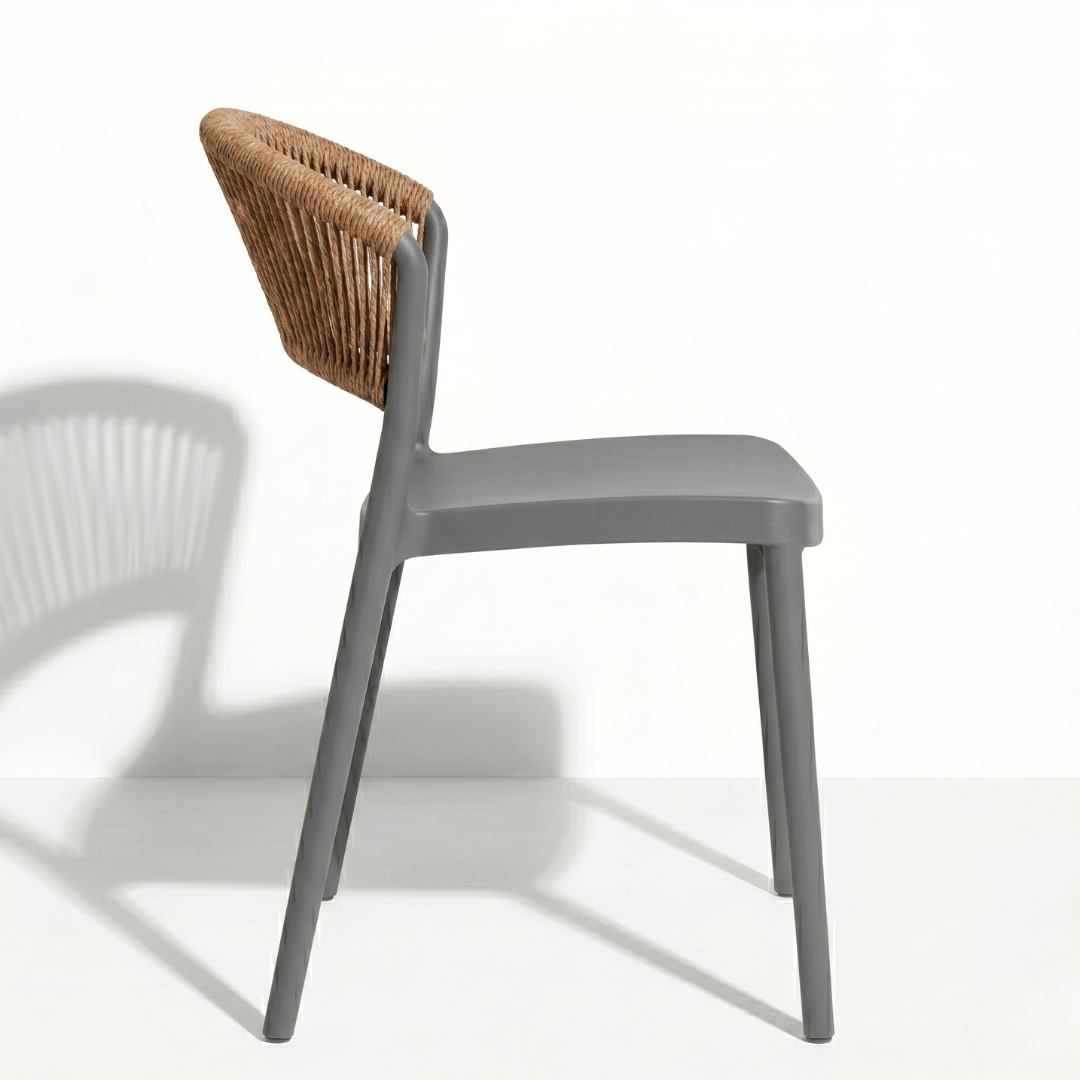 Siena Armless Chair – Modern Rope-Style Back Indoor & Outdoor Chair