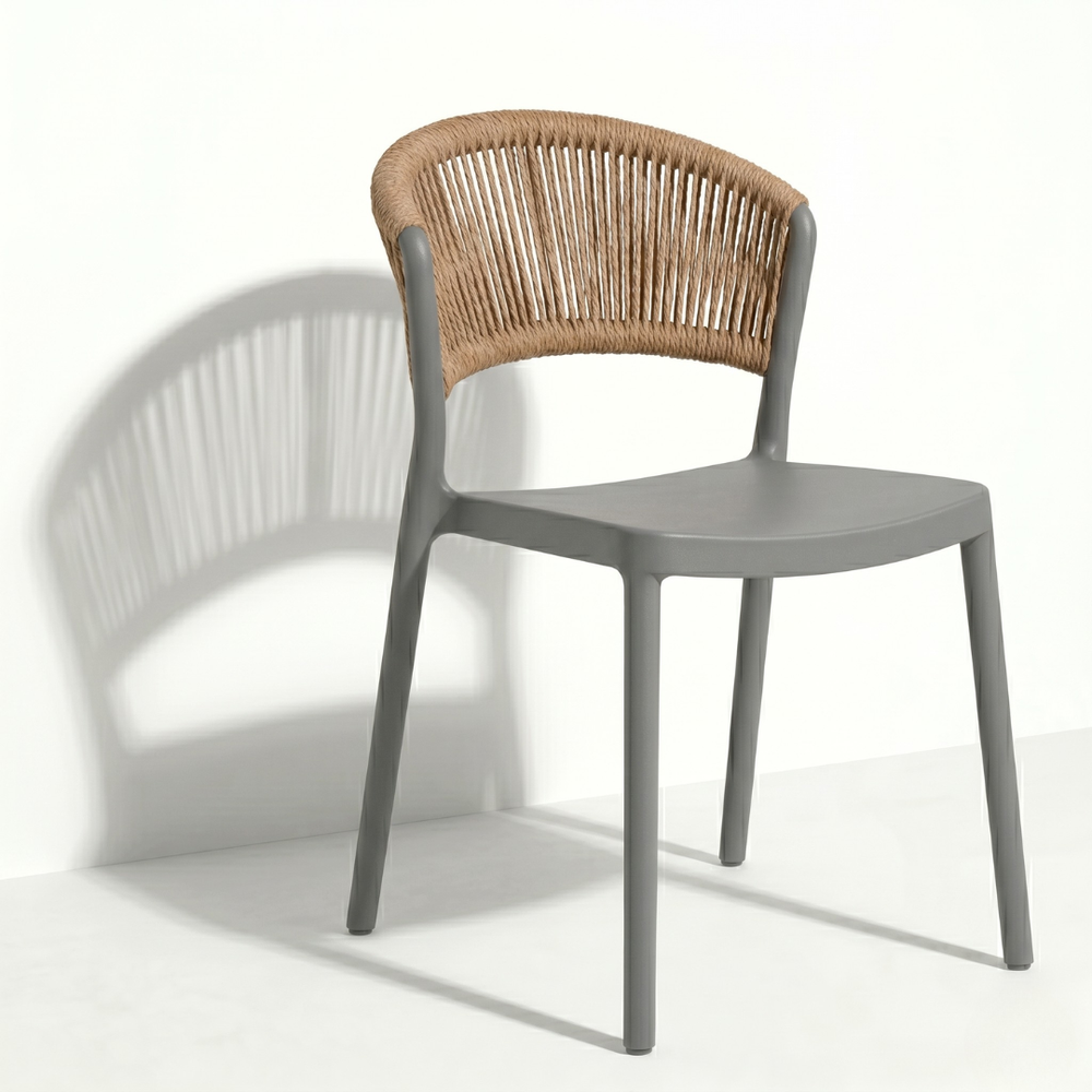 Siena Armless Chair – Modern Rope-Style Back Indoor & Outdoor Chair
