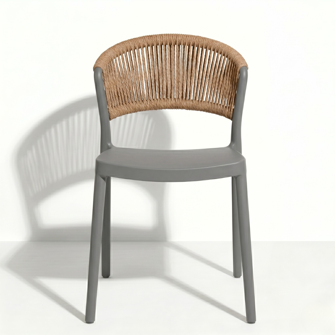 Siena Armless Chair – Modern Rope-Style Back Indoor & Outdoor Chair