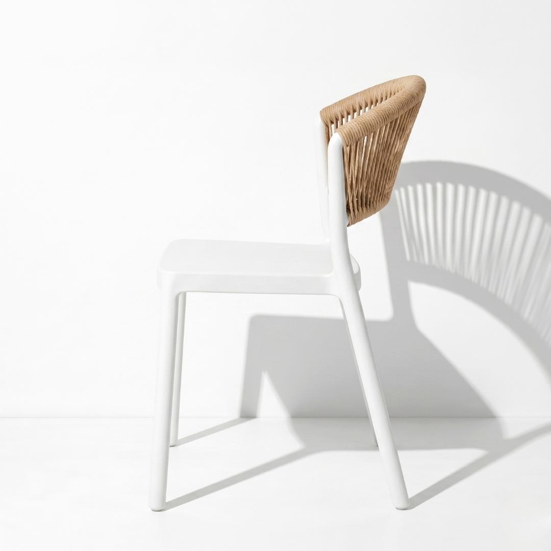 Siena Armless Chair – Modern Rope-Style Back Indoor & Outdoor Chair