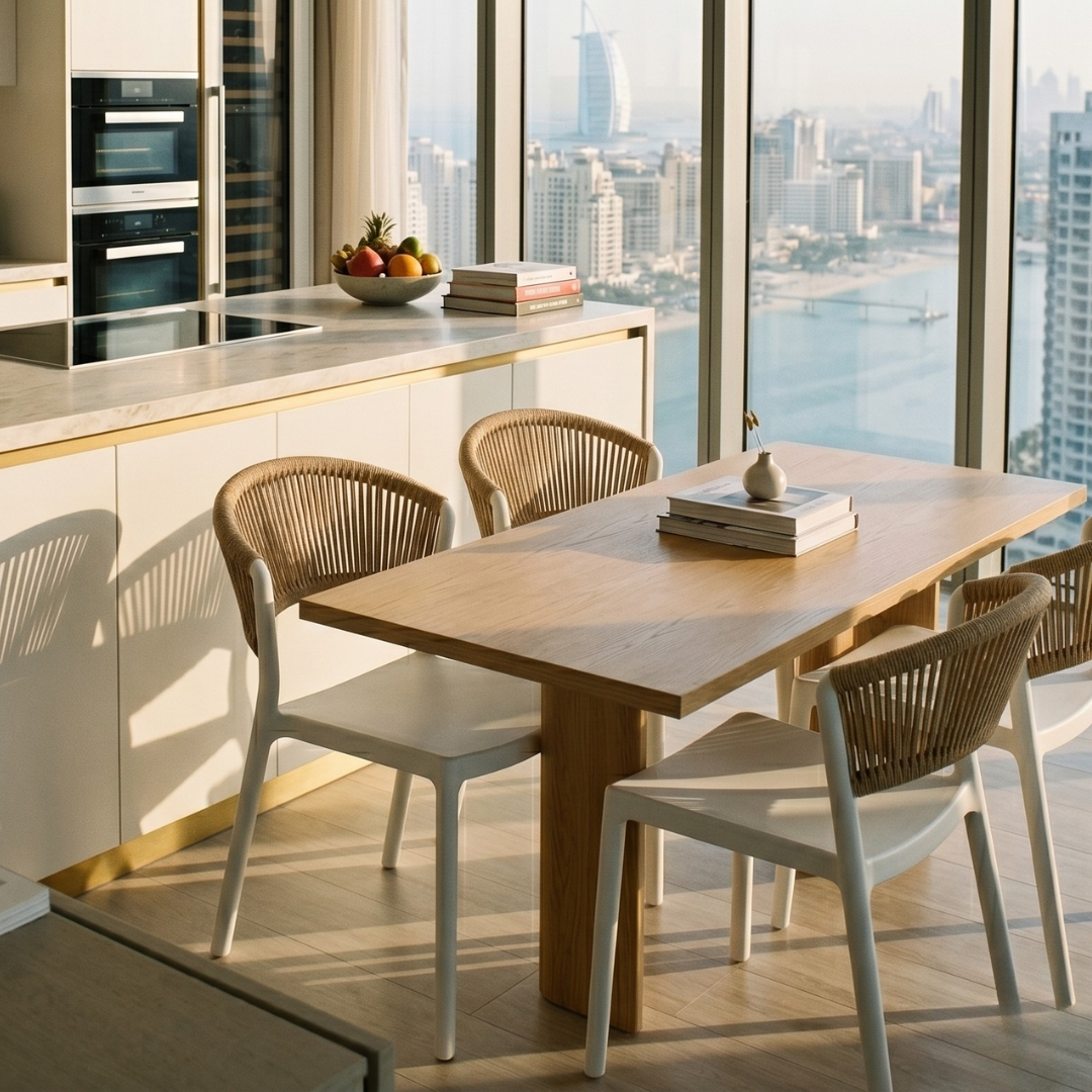 Siena Armless Chair – Modern Rope-Style Back Indoor & Outdoor Chair