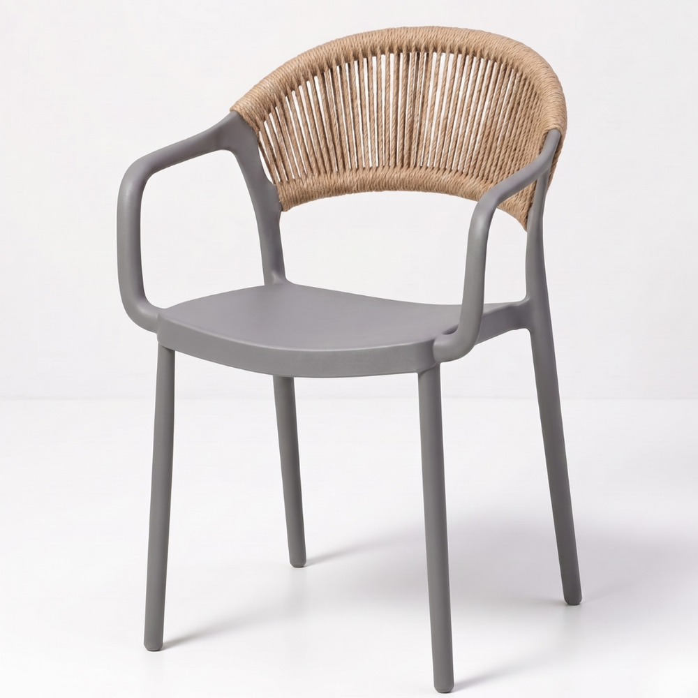 Siena Dining Chair with Arms – Rope-Style Outdoor Patio & Garden Chair