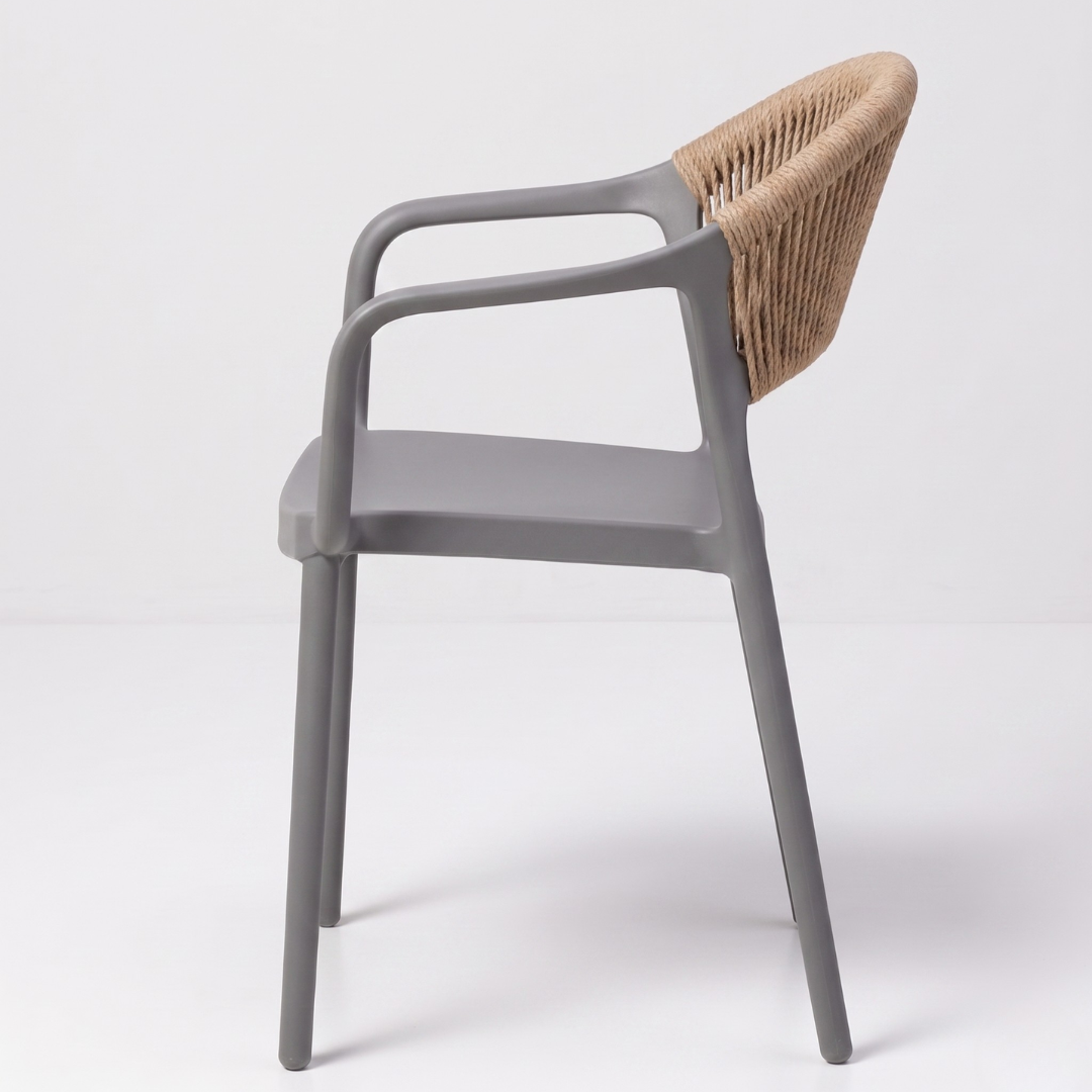 Siena Dining Chair with Arms – Rope-Style Outdoor Patio & Garden Chair