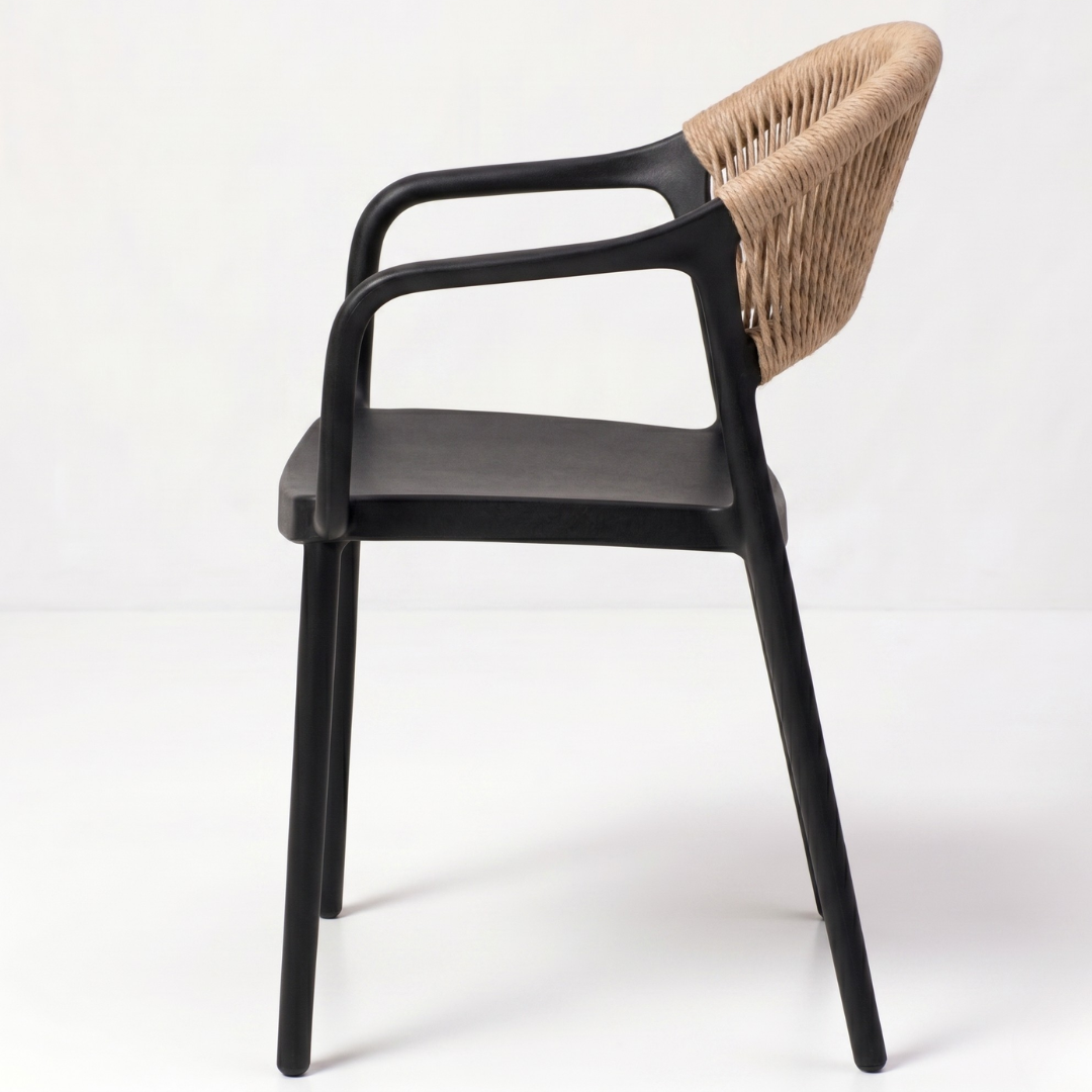 Siena Dining Chair with Arms – Rope-Style Outdoor Patio & Garden Chair