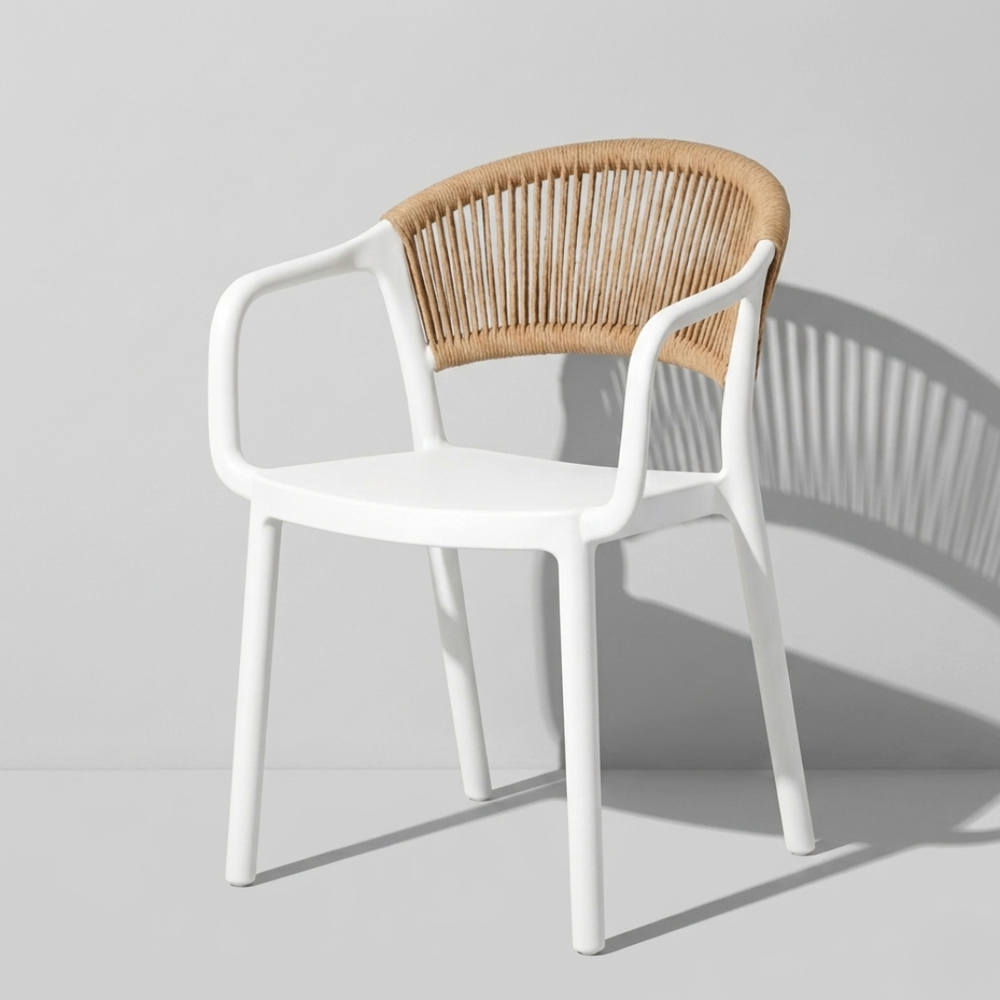 Siena Dining Chair with Arms – Rope-Style Outdoor Patio & Garden Chair