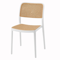 Capri Rattan Armless Dining Chair – Stackable Indoor & Outdoor Patio Chair