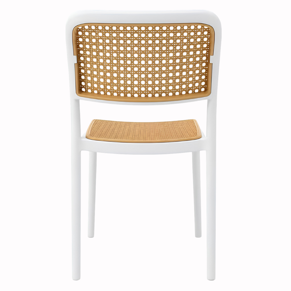 Capri Rattan Armless Dining Chair – Stackable Indoor & Outdoor Patio Chair