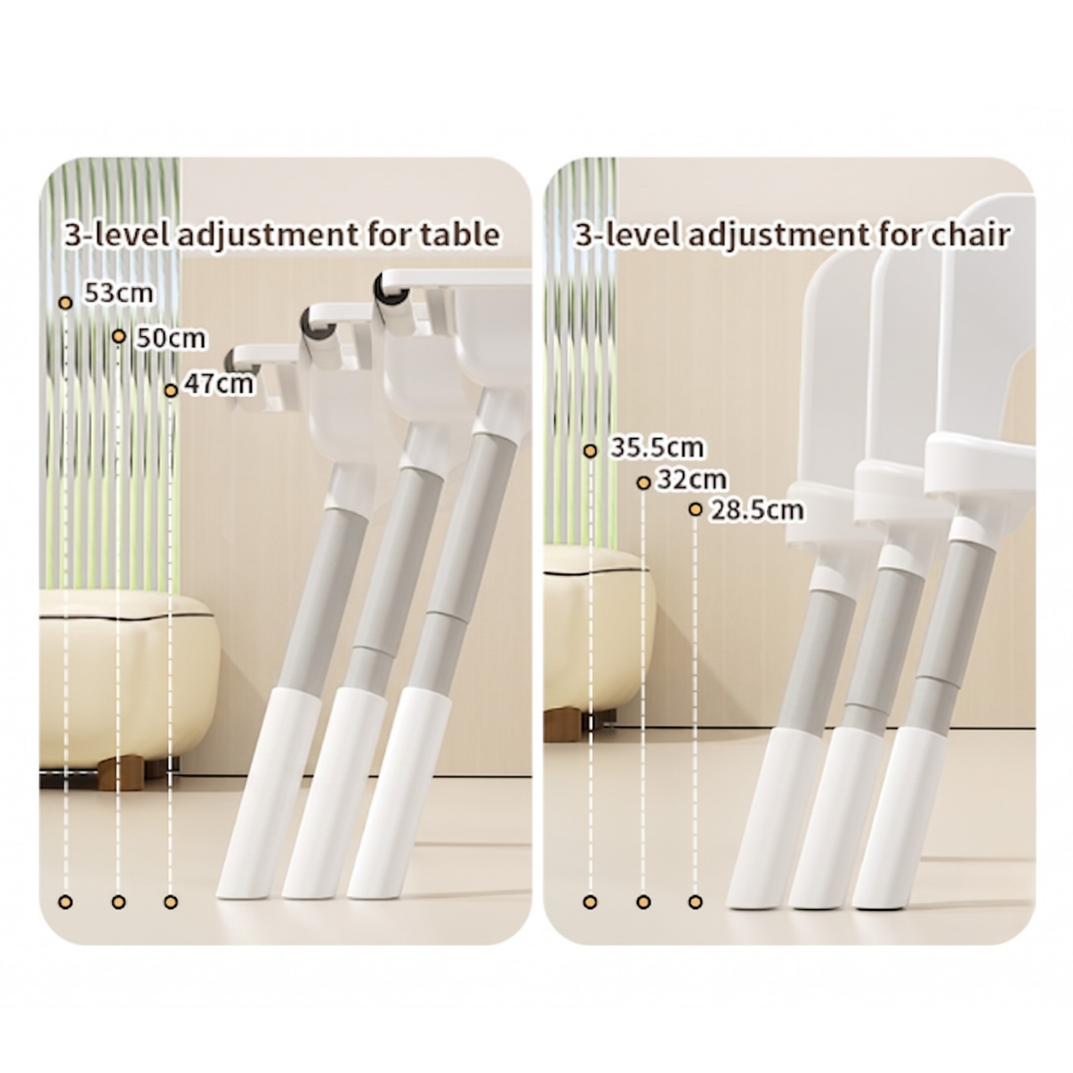 Multifunctional Kids Activity Table & 2 Chairs Set | Adjustable Height | Building Block, Study, Drawing, Sand & Water Play