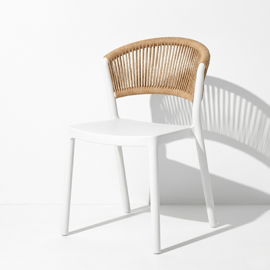 Siena Armless Chair – Modern Rope-Style Back Indoor & Outdoor Chair
